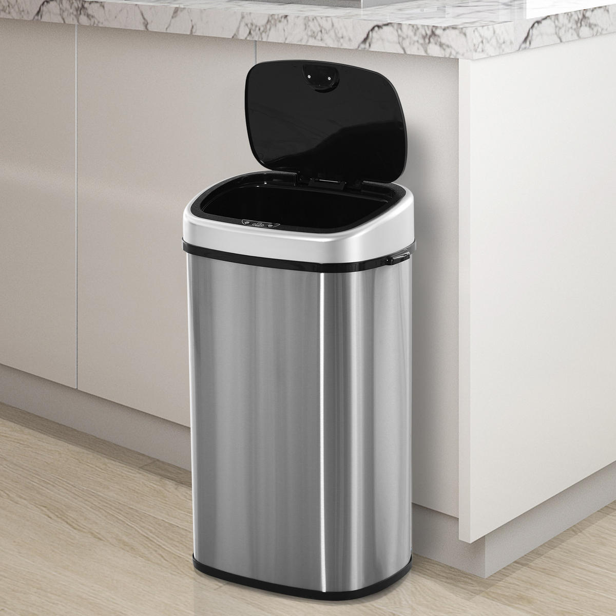SENSOR Mülleimer, Edelstahl, ABS, Silber - Silberfarben, Metall (28.9/68/40.9cm) - HOMCOM