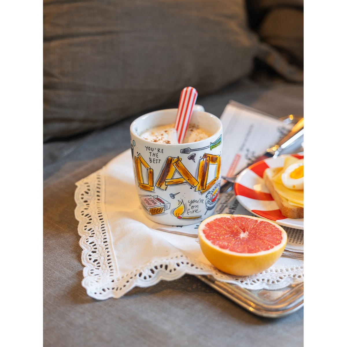 CAPPUCCINO-BECHER Vatertag Best Dad in Bunt - 500 ml - Multicolor, Keramik (0.5L) - Blond Amsterdam