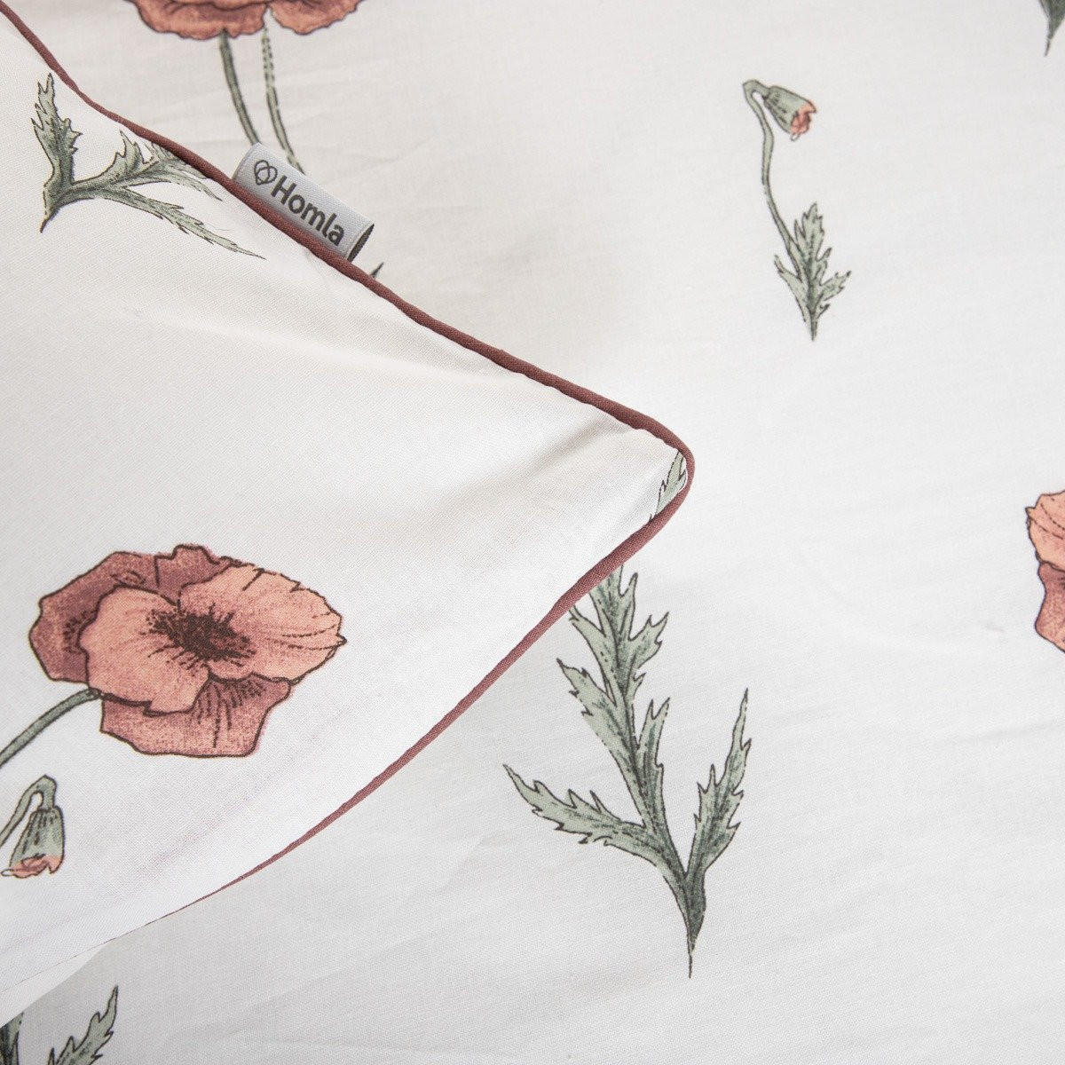 BETTWÄSCHE Meadow Flowers weiß-rot 220/200 cm - Rot/Weiß, Textil (220/200cm) - Homla