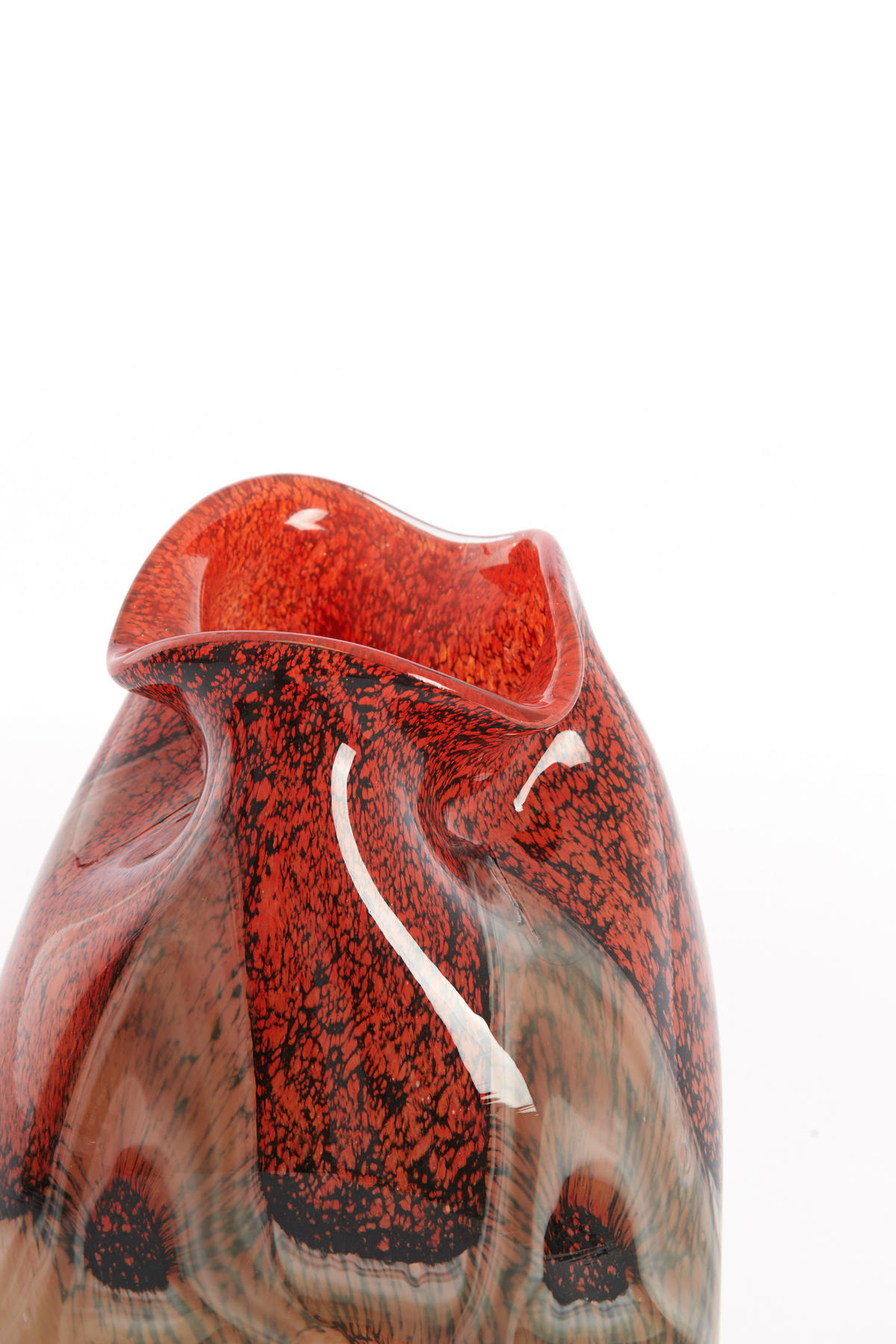 VAZE Jorien Rot 14.5/13.5/25 cm - Rot, Glas (25cm) - Light & Living