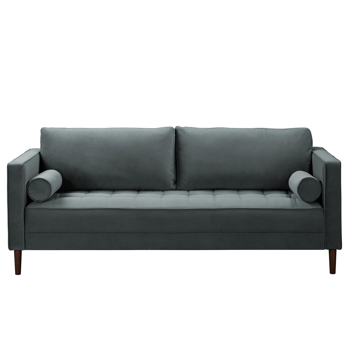 3-SITZER SOFA - Samt - Anthrazit, Textil (191/80/86cm) - home24