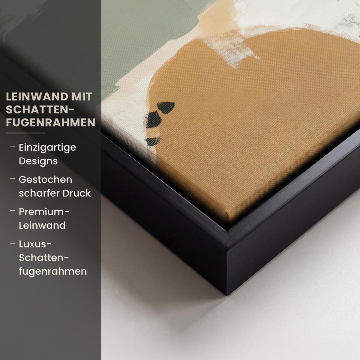 LEINWAND Bilder mit Rahmen - Farbe - Abstrakt - Farben - 40x30 - Currygelb, Textil (40/30cm) - MuchoWow