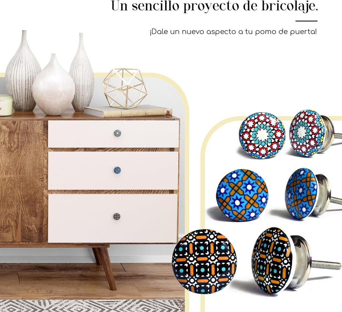 KERAMIKKNÖPFEN Set mit 10 in verschiedenen Farben und Formen 40 mm Durchmesser - Multicolor, Keramik (4/4/6.9cm) - Nacnic