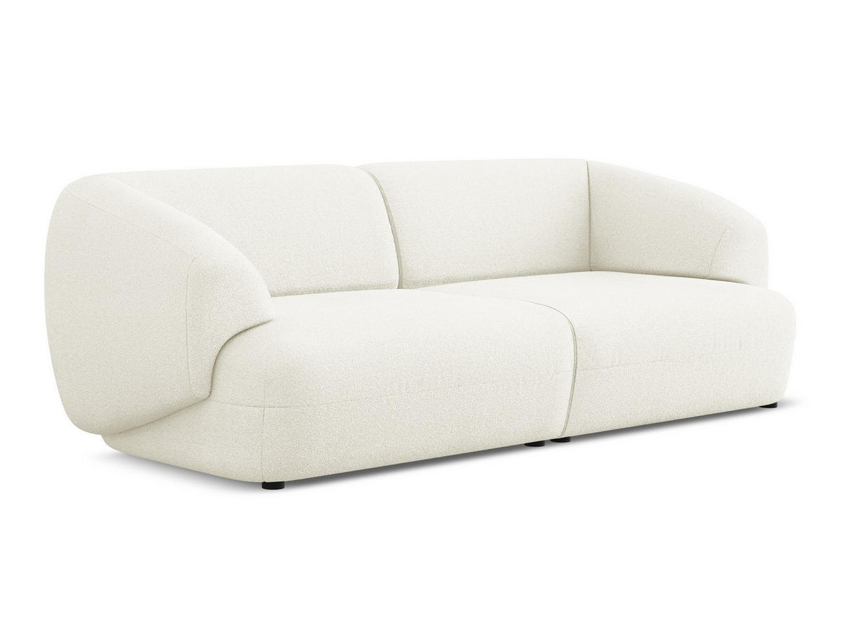 4-SITZER-SOFA Bouclé Stoff Weiß - Schwarz/Weiß, Kunststoff/Textil (232/81/98cm) - Makamii