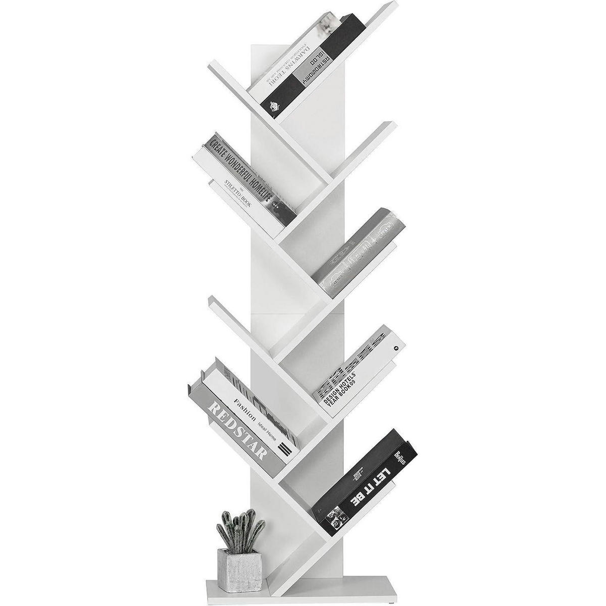 BÜCHERREGAL Baum weiß 40x127x20 cm - Weiß, Holzwerkstoff (40/127/20cm)