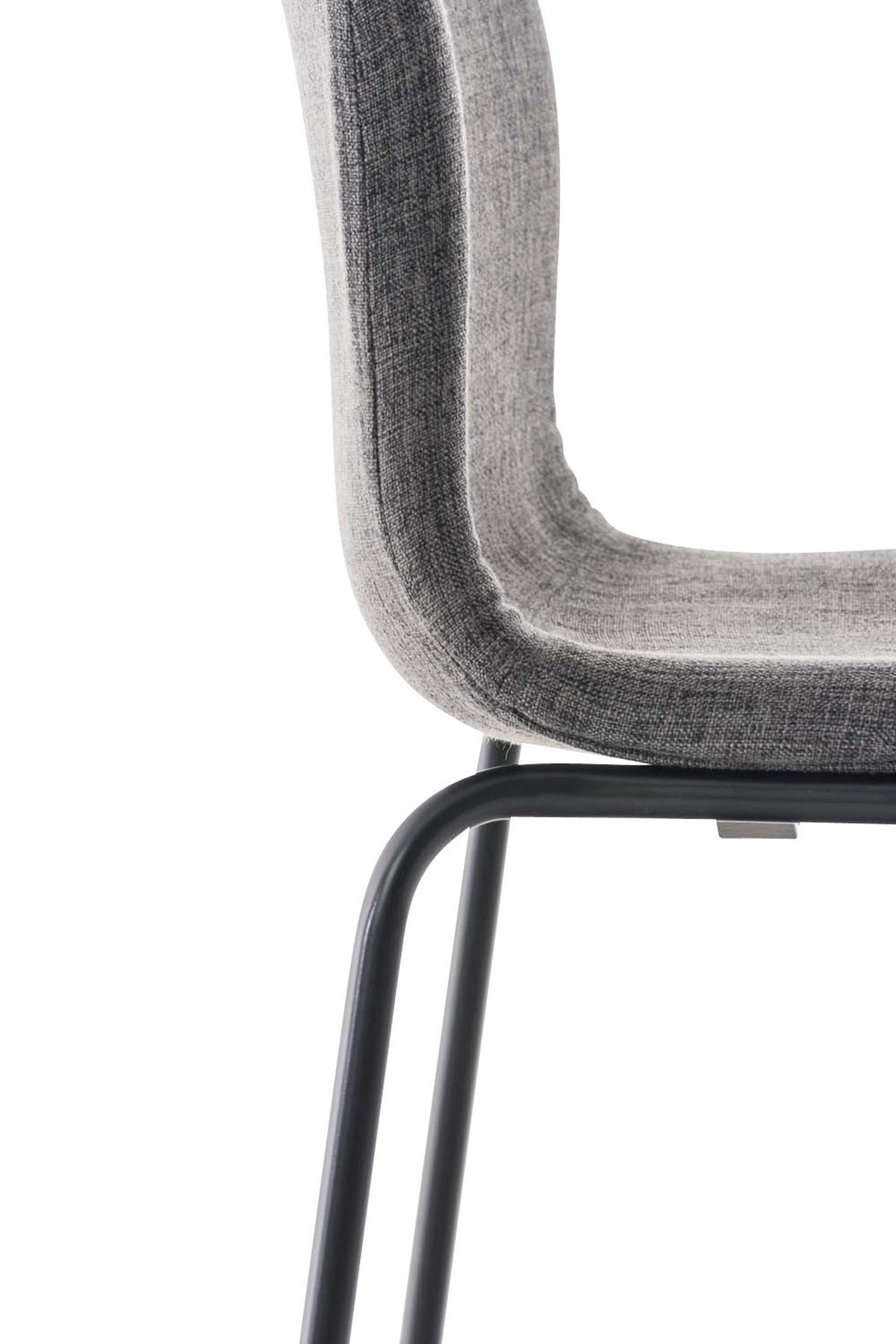 BARHOCKER 2er Set Tenar Stoff Hellgrau Schwarz - Hellgrau, Textil (43/100/48cm) - DELUKE