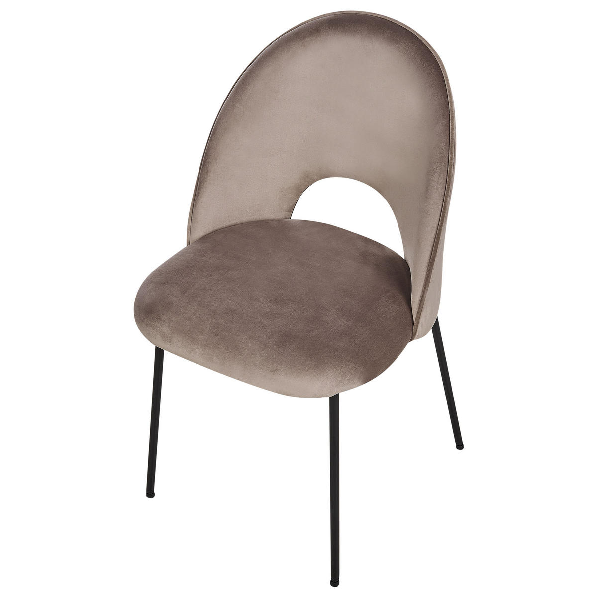 STUHL 2er-Set Samtstoff taupe Covelo - Beige/Schwarz, Textil (46/84/45cm) - Beliani