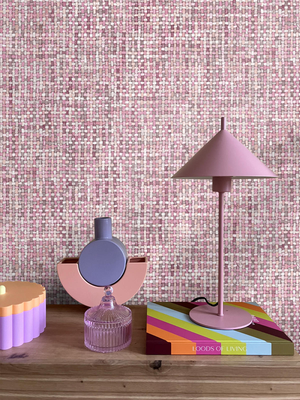 TAPETE Leinen-Optik 53 cm x 10.05 m - Pink, Papier (53/1000cm) - ESTAhome