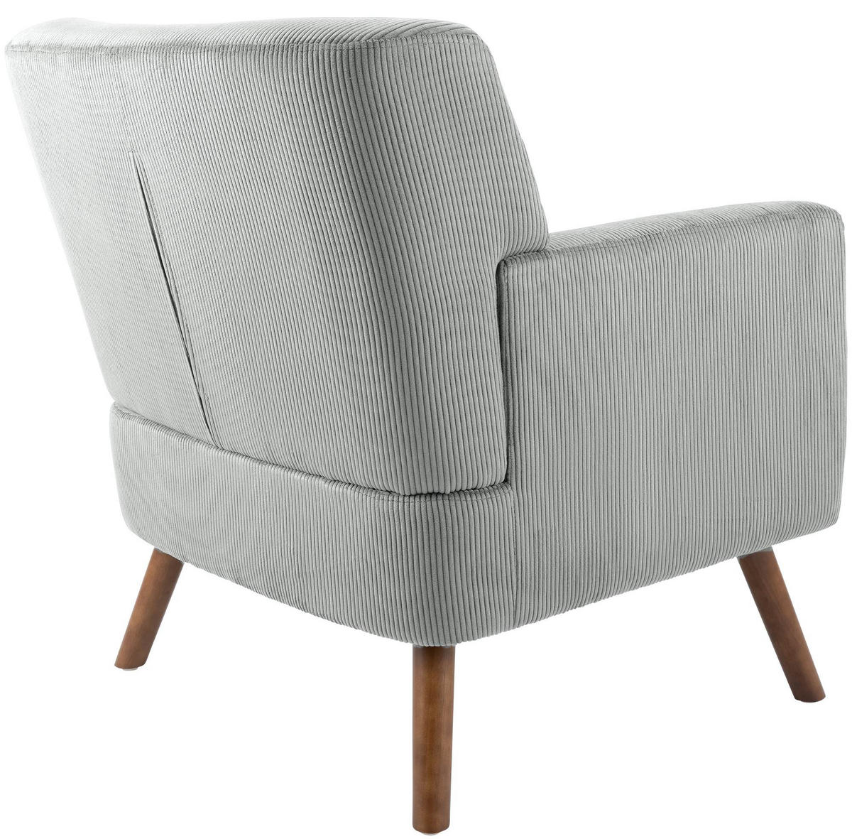 SESSEL Cord Grau - Braun/Grau, Holz/Textil (72/80/74cm) - CLP