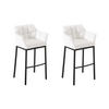 BARHOCKER 2er Set Lederlook weiß - Schwarz/Weiß, Textil/Metall (64/110/48cm) - CLP