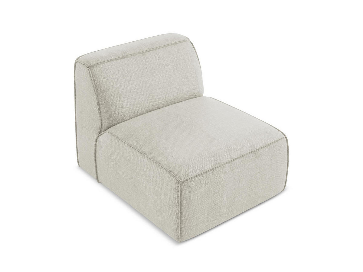 SOFAELEMENT Strukturstoff Beige - Hellbraun/Schwarz, Holzwerkstoff/Kunststoff (80/70/102cm) - Makamii