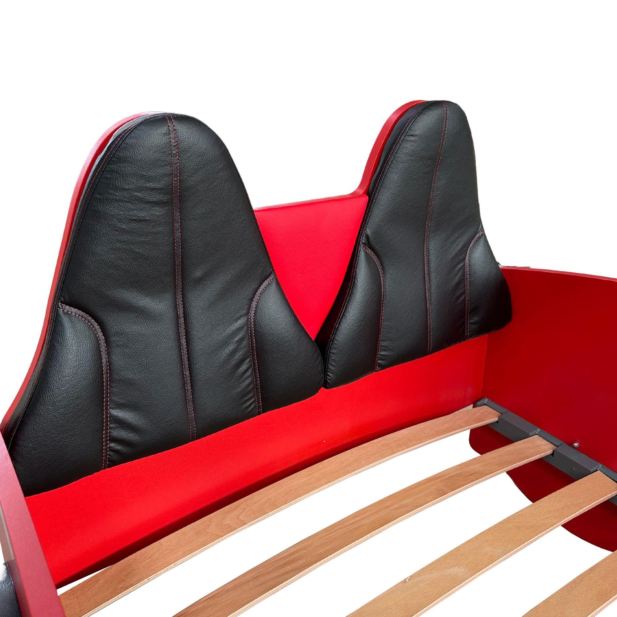 AUTOBETT Sportsitze Rückenlehne für Rio Schwarz Rot - Rot/Schwarz, Holzwerkstoff (90/200cm) - Aileenstore