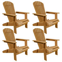 LIEGESTUHL Korfu Akazie klappbar 4er-Set - Naturfarben, Holz (69/94/85cm) - Juskys