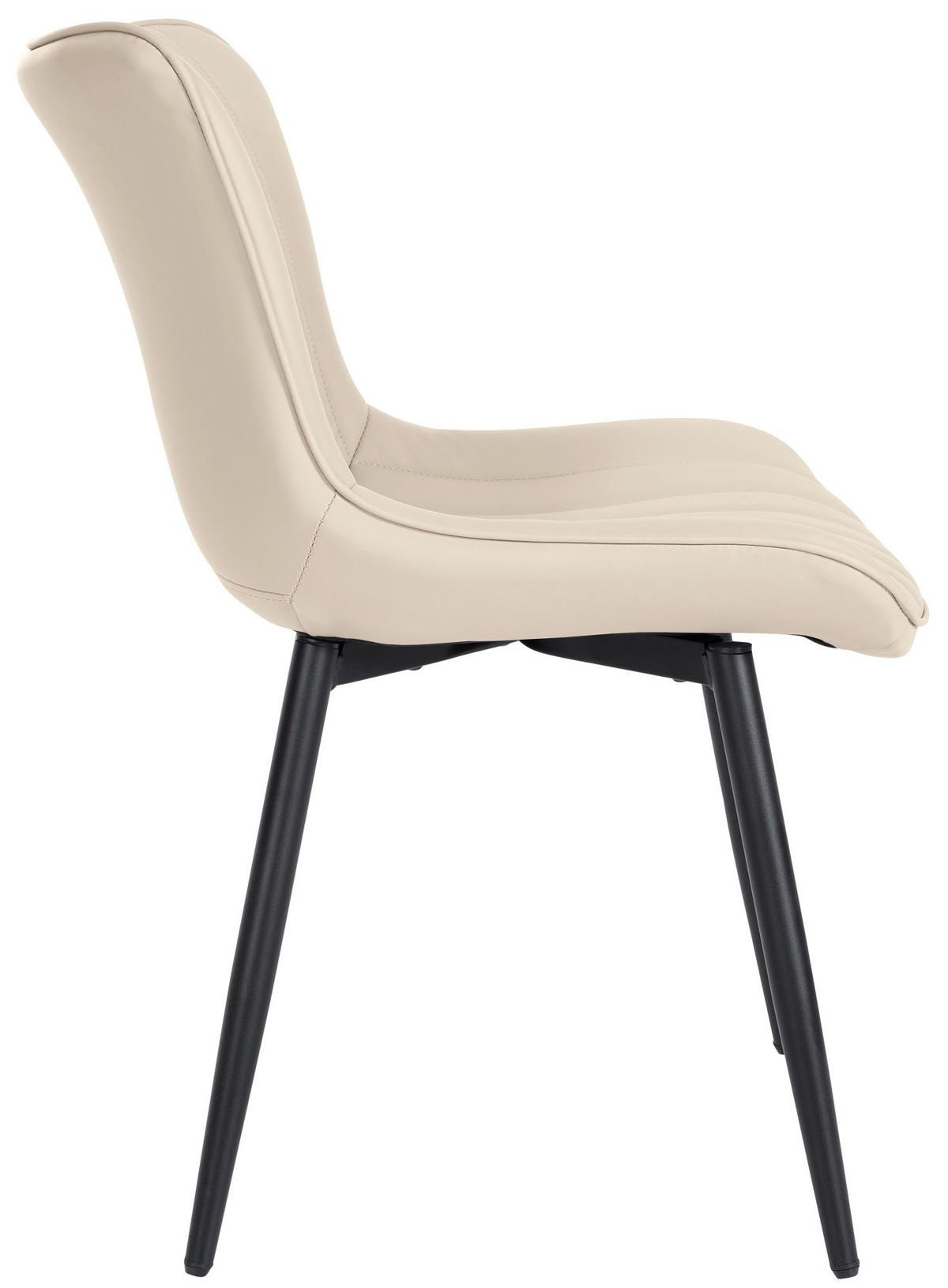 STUHL Lederlook creme - Creme/Schwarz, Textil/Metall (50/81/61cm) - CLP