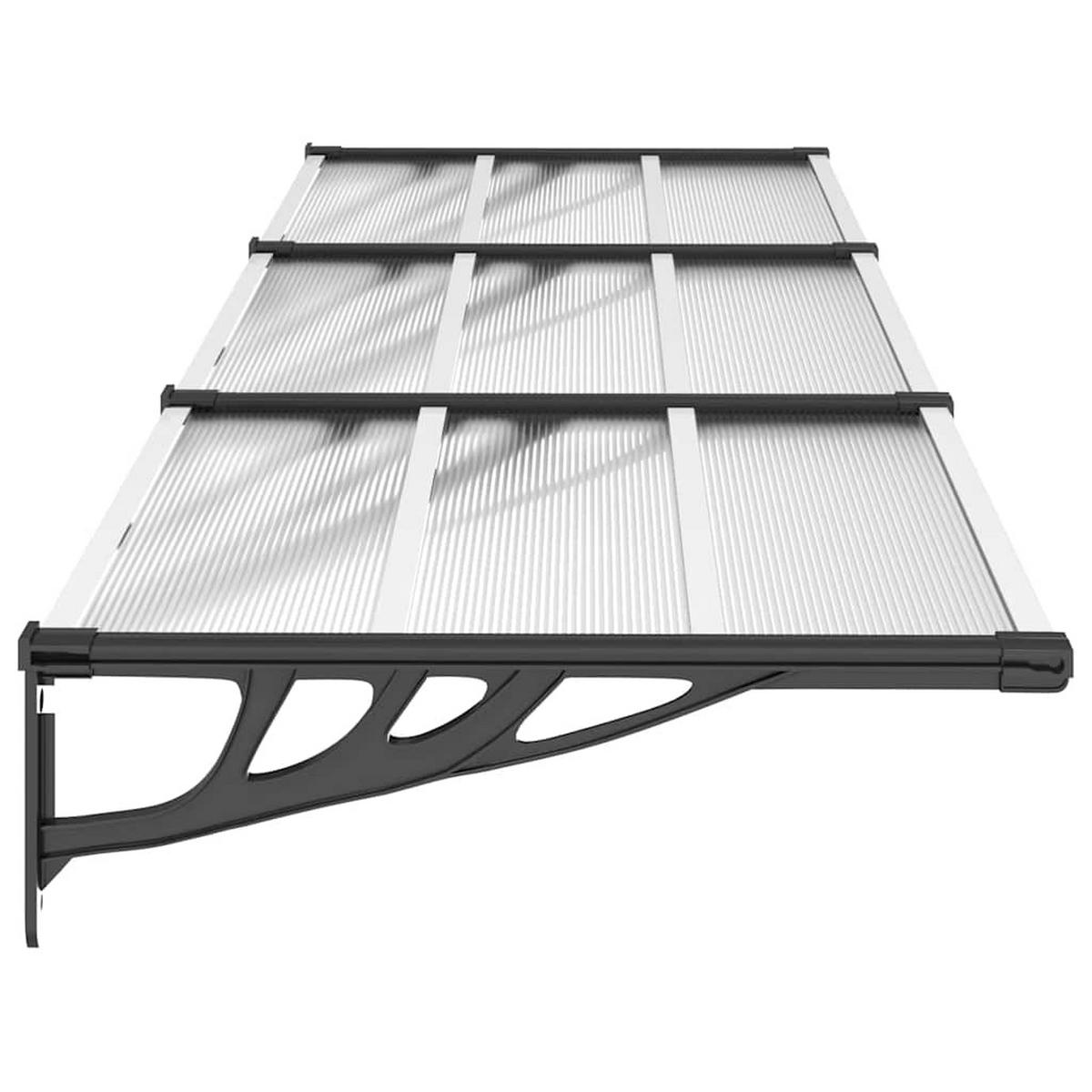 TÜRVORDACH Schwarz Und Transparent 297.5/90 Cm Polycarbonat - Transparent, Kunststoff (297.5/27.5/90cm) - vidaXL