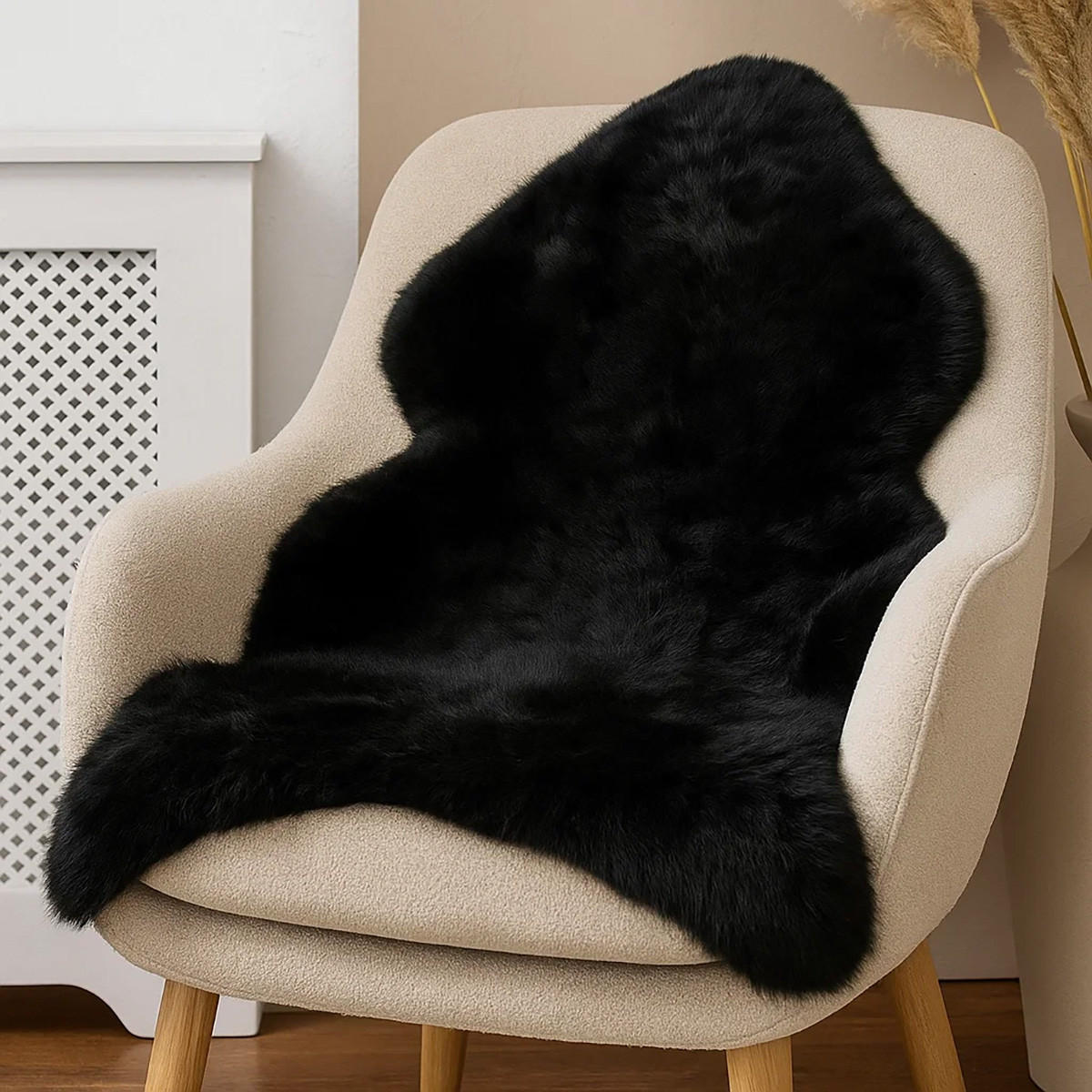 SCHAFFELL Geschoren Natur Dunkelgrau ca. 120 cm - Dunkelgrau, Fell (65/120cm) - Provellus