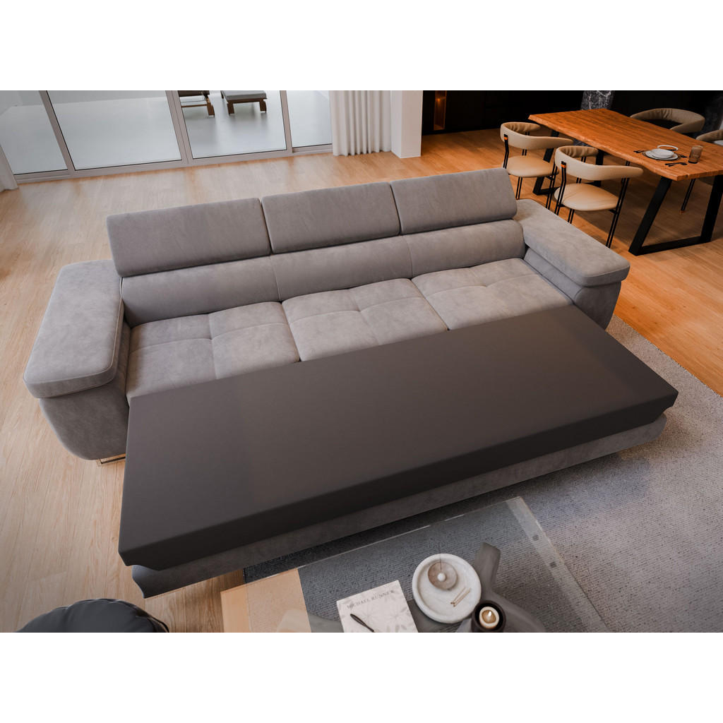Thumbnail - Masseno Bettsofa, Creme, Textil, 281x87x98 cm, Wohnzimmer, Sofas & Couches, Schlafsofas