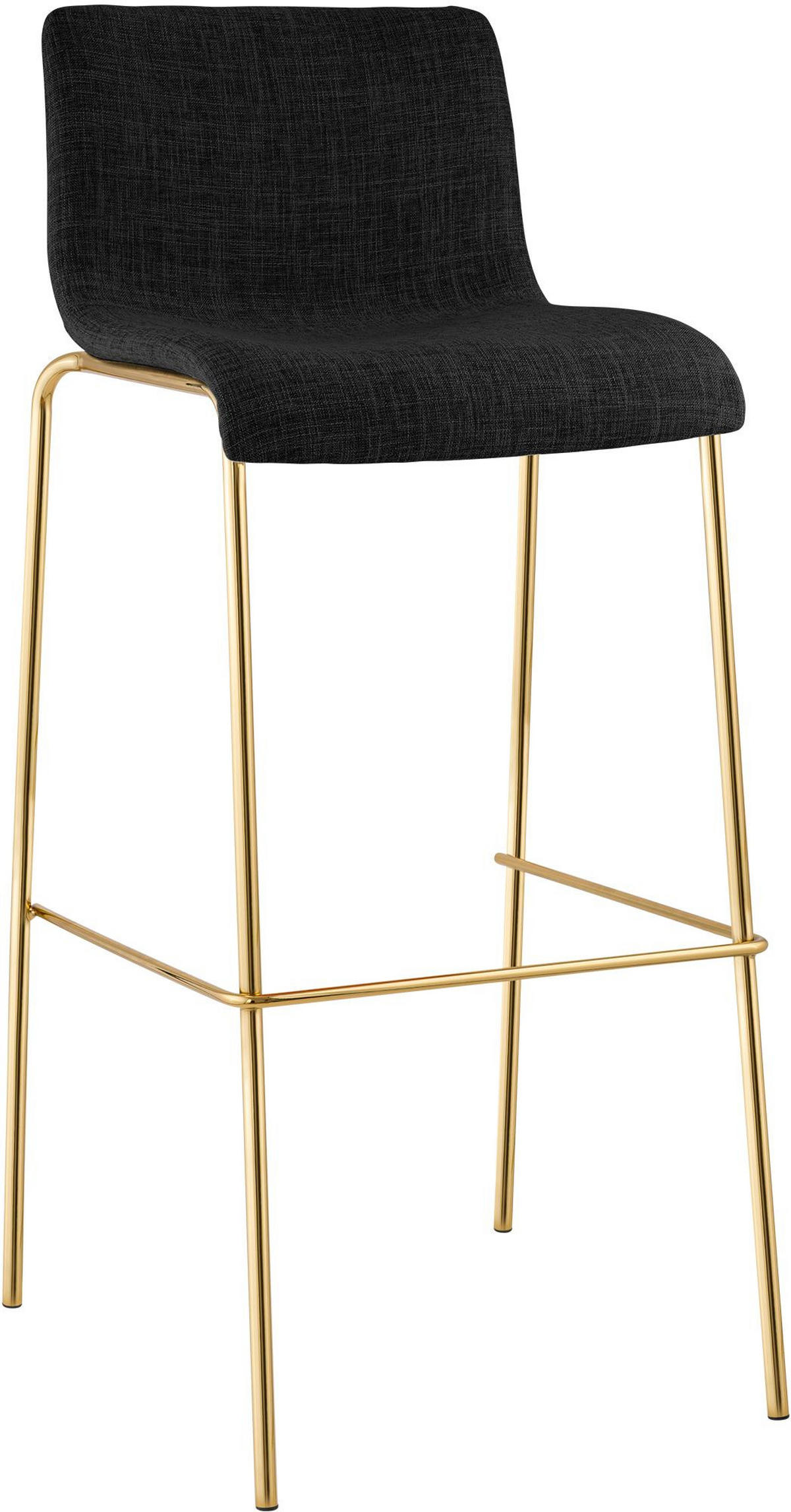 BARHOCKER Stoff Dunkelgrau - Dunkelgrau/Goldfarben, Textil/Metall (43/100/48cm) - CLP