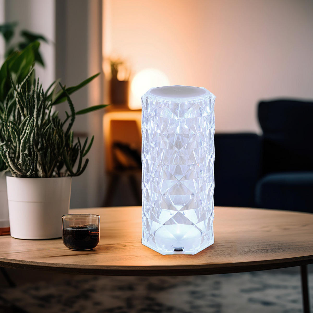 LED TISCHLEUCHTE GIXI Klar 2er Set - Klar, Metall (7.3/7.3/15.8cm) - Globo Lighting