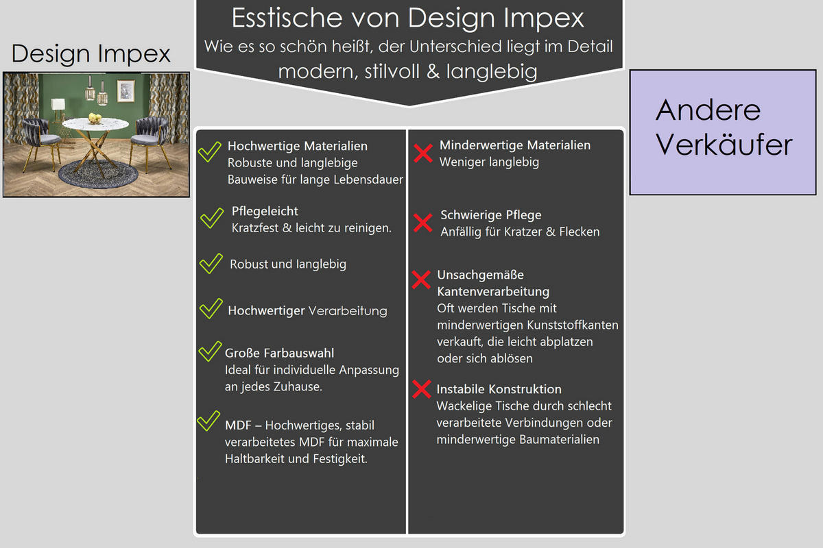 ESSTISCH Rund HAW-555 Marmor Weiß Gold Glas 100/75 cm - Goldfarben/Weiß, Glas/Metall (100/100/75cm) - designimpex