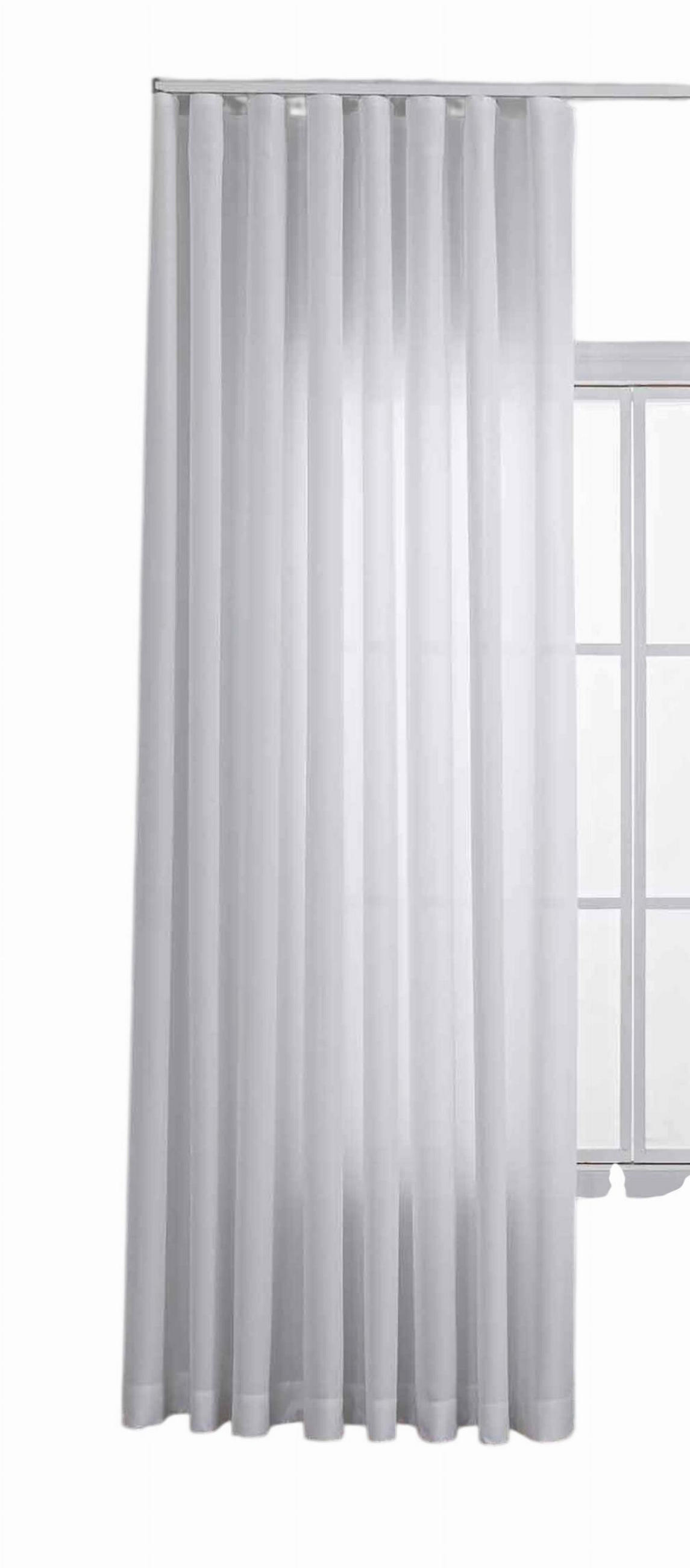 GARDINE Wellenvorhang Wien 245x300 cm Weiß - Weiß, Textil (300/245cm) - Gardinenbox