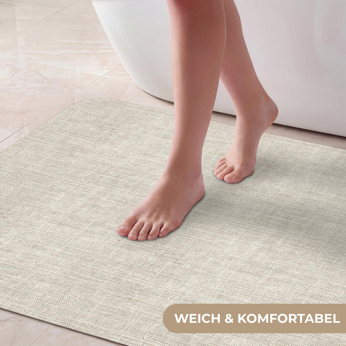 KOUPELNOVÁ PŘEDLOŽKA Povlečení - Textura - Béžová 90x60 cm - béžová, textil/plast (90/60cm) - OnlyWow