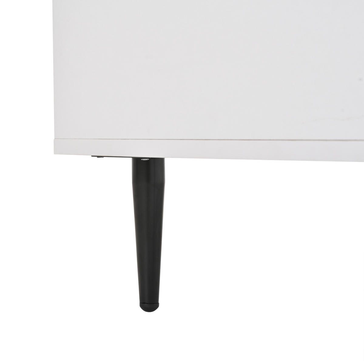 COUCHTISCH aus Spanplatte 105x50x43 cm Weiß höhenverstellbar mit Stauraum, LED und Glasschiebetüren - Weiß, Holzwerkstoff (105/50/43cm) - IVMEU