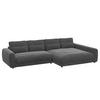 ECKSOFA mit XXL-Longchair - Schwarz/Grau, Kunststoff/Textil (323/182cm) - home24