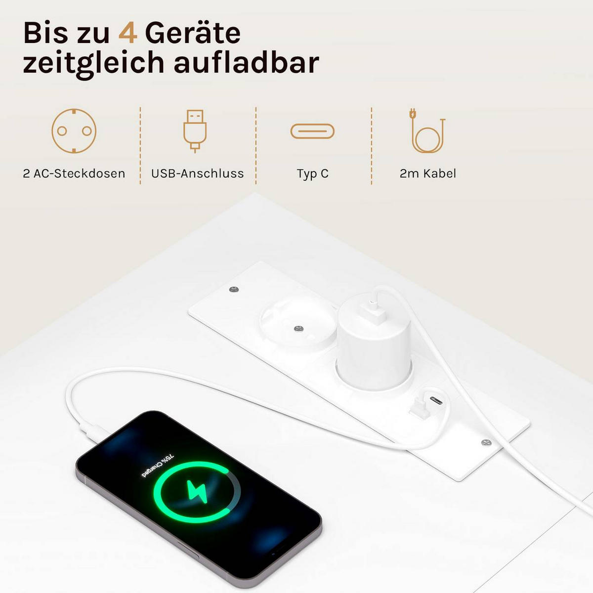 ECKSCHREIBTISCH L-Form, mit Steckdosen, Weiß - Weiß, Holzwerkstoff/Textil (80/120/76cm) - Woltu