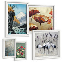 BILDER SET 5er Set - 50x50 cm & 20x30 cm & 40x60 cm Weißer Rahmen - Tropische Pflanzen, Pflanzenliebhaberin - Weiß, Kunststoff (40/60cm) - TULUP