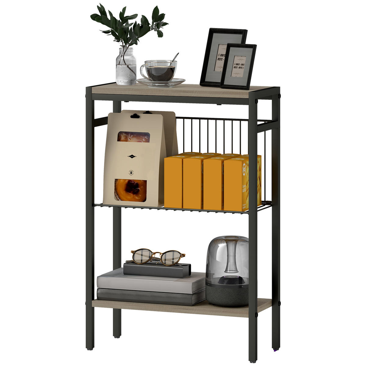 BEISTELLTISCH Grau 1 Stück - Grau, Naturmaterialien (43/18/62.5cm) - GiPP