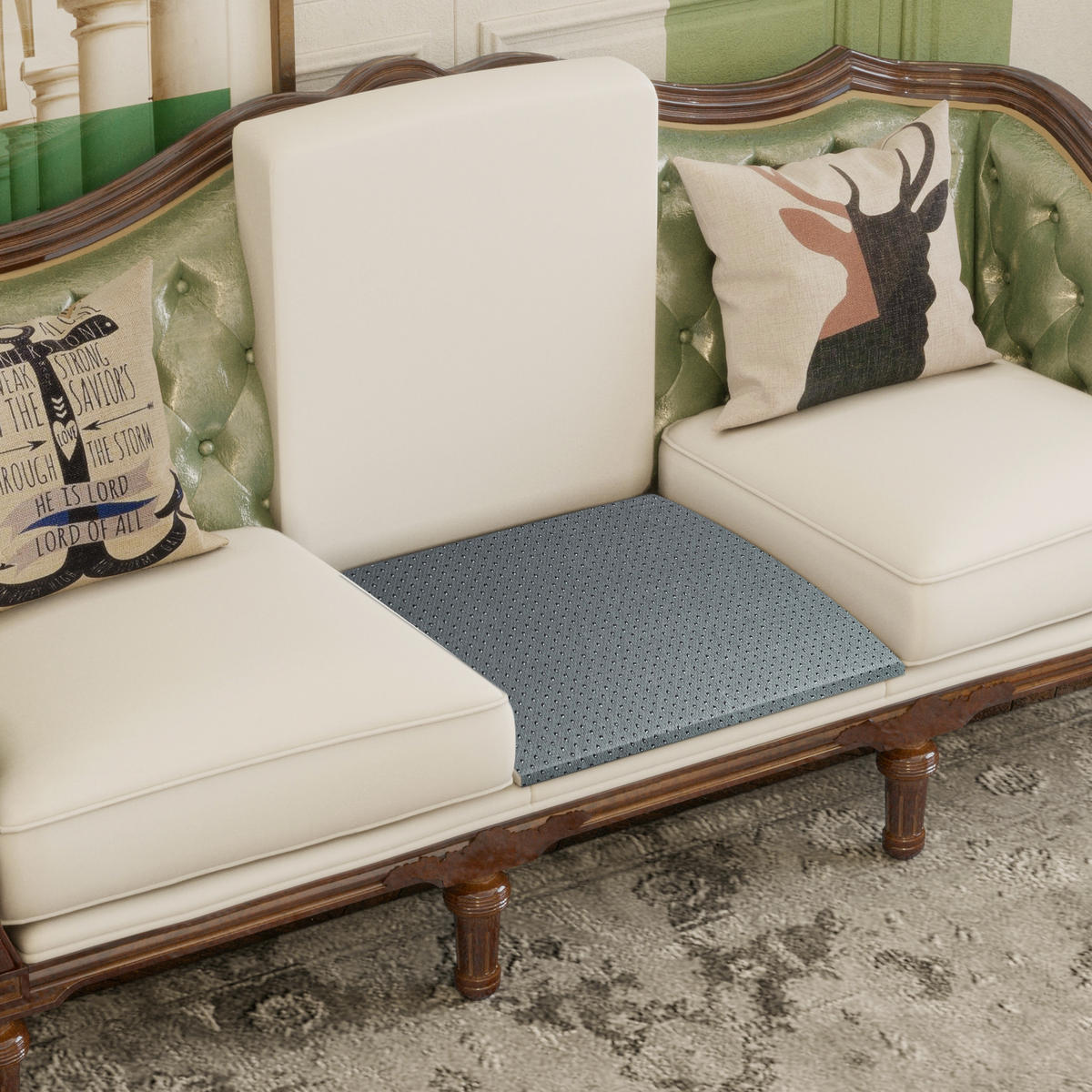 COUCHKISSEN-UNTERSTÜTZUNG für schlaffe Sitze - Grau, Textil (52/52/5cm) - Vercart