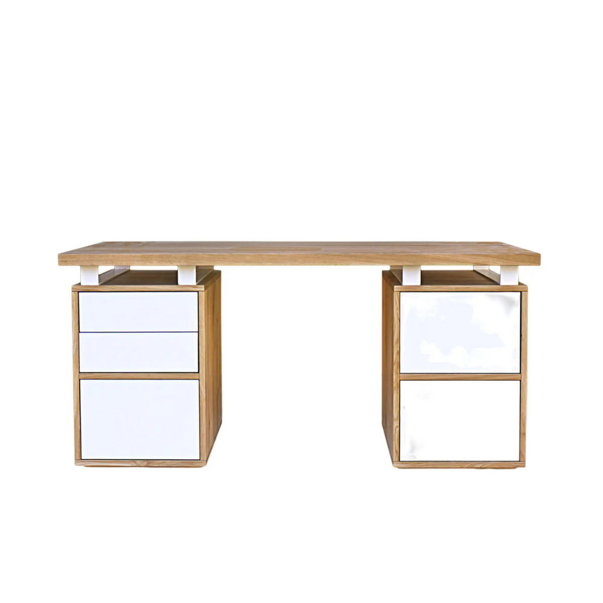 SCHREIBTISCH mit Holzplatte und Schubladen DORIS I - Eichefarben, Holz (70/160/75cm) - Rawood Furniture