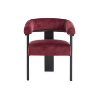 STUHL - 64 cm x 60 cm - holz - schwarz, bordeaux Livelia - Schwarz, Textil (64/78/60cm) - Vente-Unique