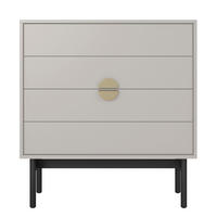 KOMODA Stoon II so 4 zásuvkami 85 cm - čierna/zlatá, kov/kompozitné drevo (85/92/38cm) - Selsey