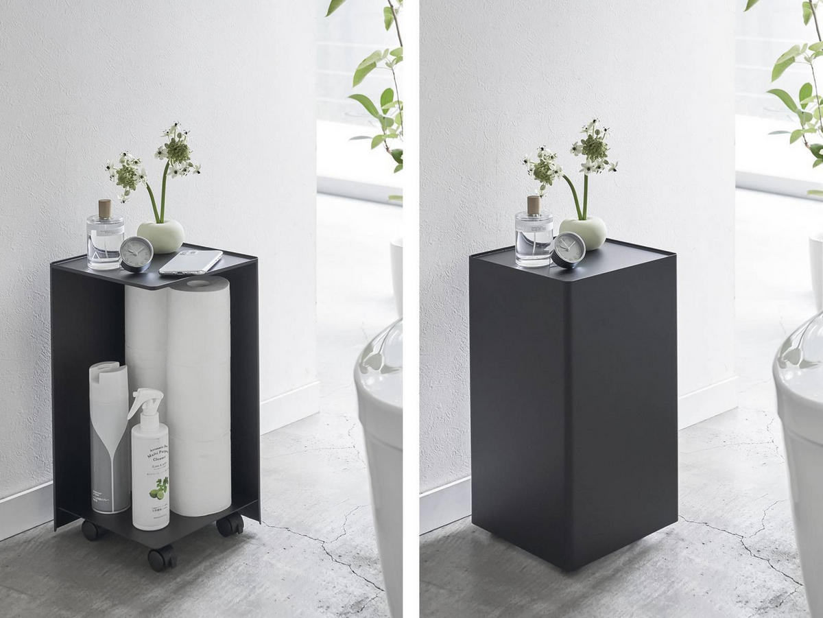 TOILETTENPAPIER-AUFBEWAHRUNG Tower schwarz 23/43/23 cm - Schwarz, Metall (23/43/23cm) - Yamazaki