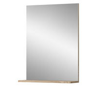 BADSPIEGEL Eiche 60 x 79 cm, Wandspiegel mit Ablage - Eichefarben, Glas/Holzwerkstoff (60/79/18cm) - Inn.Furn