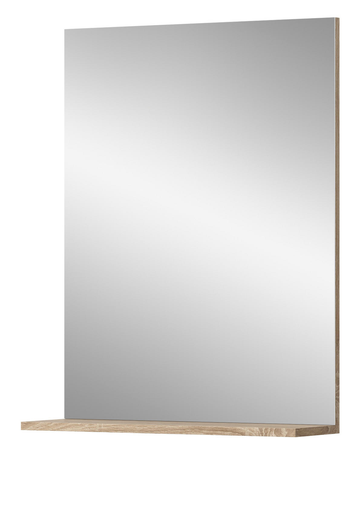 BADSPIEGEL Eiche 60 x 79 cm, Wandspiegel mit Ablage - Eichefarben, Glas/Holzwerkstoff (60/79/18cm) - Inn.Furn