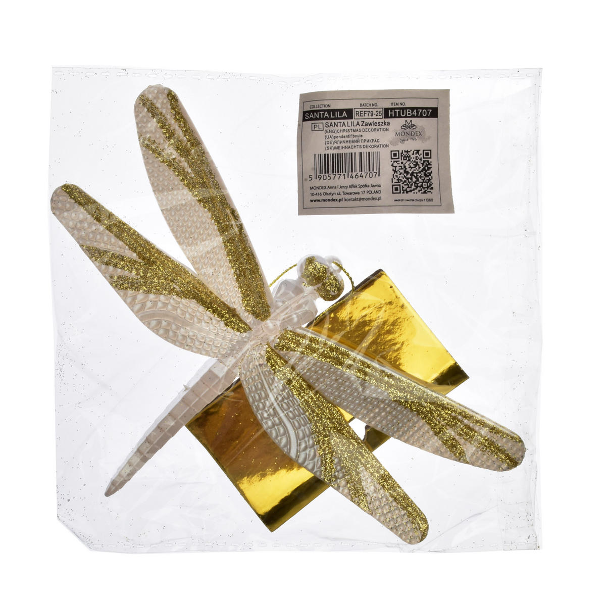 DEKOANHÄNGER Santa Lila Libelle - Goldfarben, Kunststoff (10/2/16cm) - Mondex