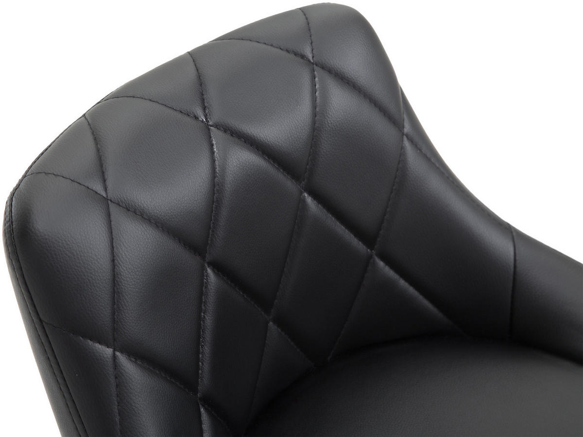 BARHOCKER Lederlook schwarz - Schwarz/Weiß, Textil/Metall (46/83/49cm) - CLP