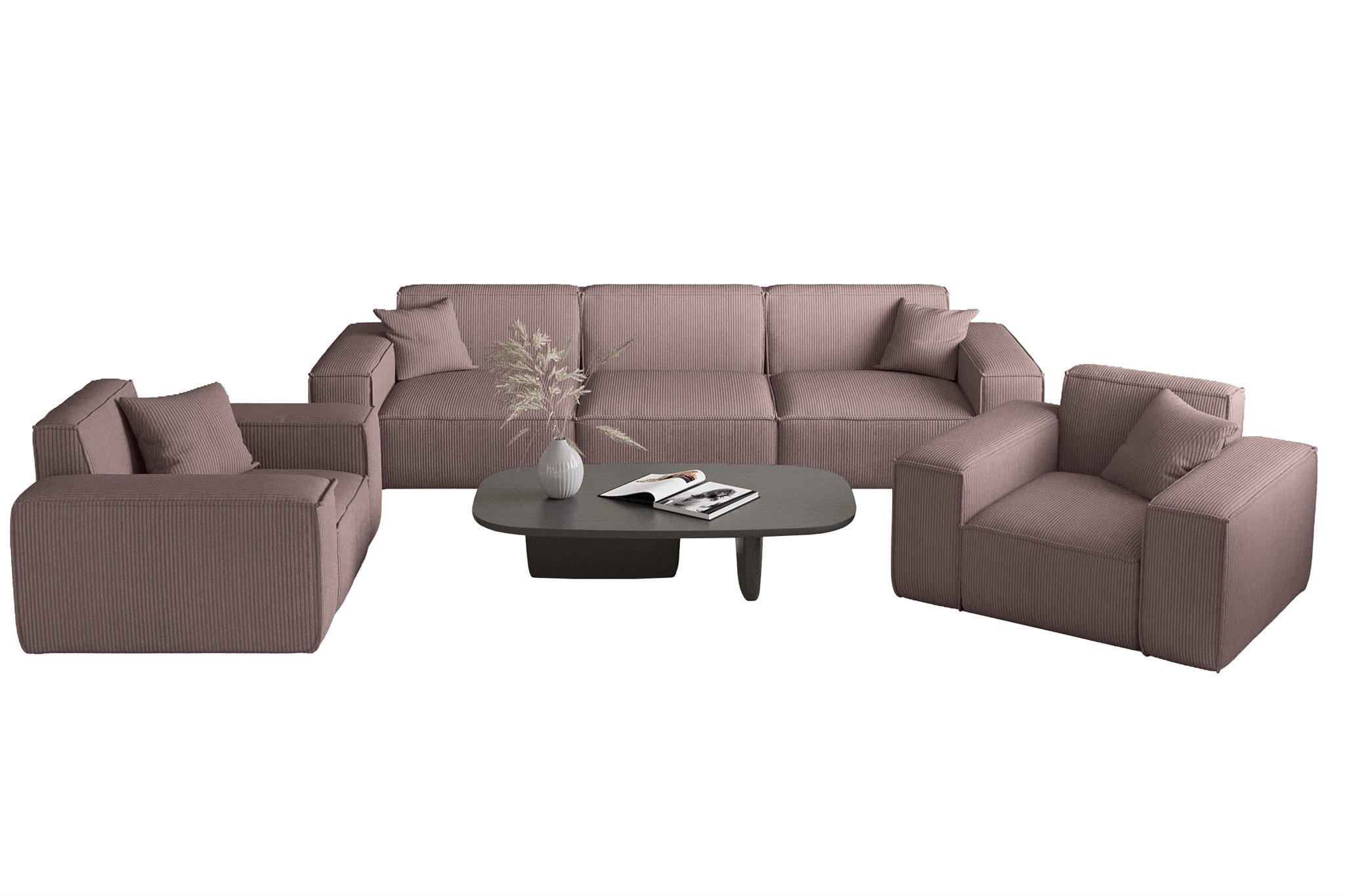 Fun Möbel Sofaset Lila 225x73x88 cm