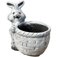 STEINFIGUR Hasen Hasenbecher frostfest Steinguss massiv - Grau, Stein (14/14/10cm) - stoneandstyle