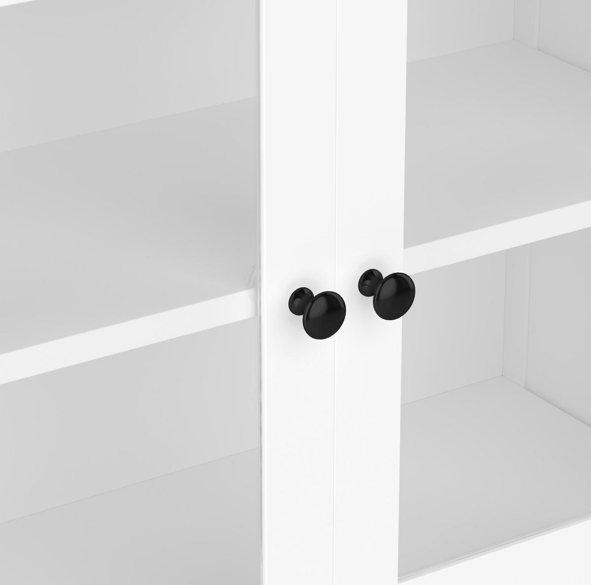HIGHBOARD 57,5/28,5/160 cm in Weiß mit Glastüren und offenen Fächern - Weiß, Holzwerkstoff (57.4/160/28.5cm) - BEAOK