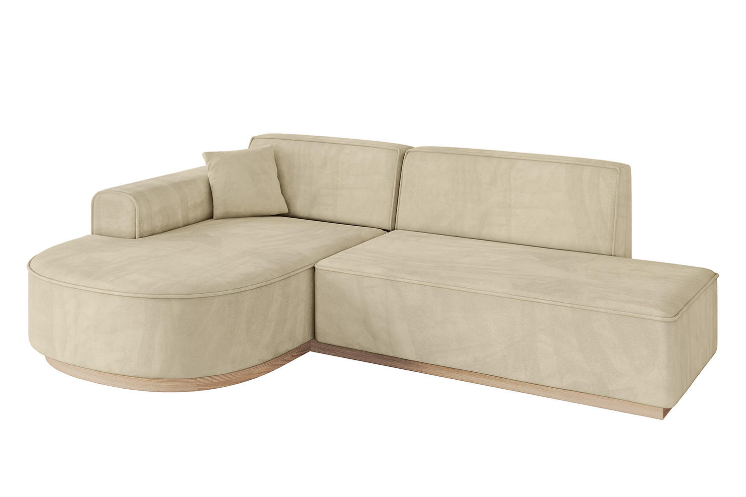 ECKSOFA Ottomane Links ARRIO-L1 - 243x171x83 cm Beige - Beige, Holzwerkstoff/Textil (243/171cm) - ALTDECOR