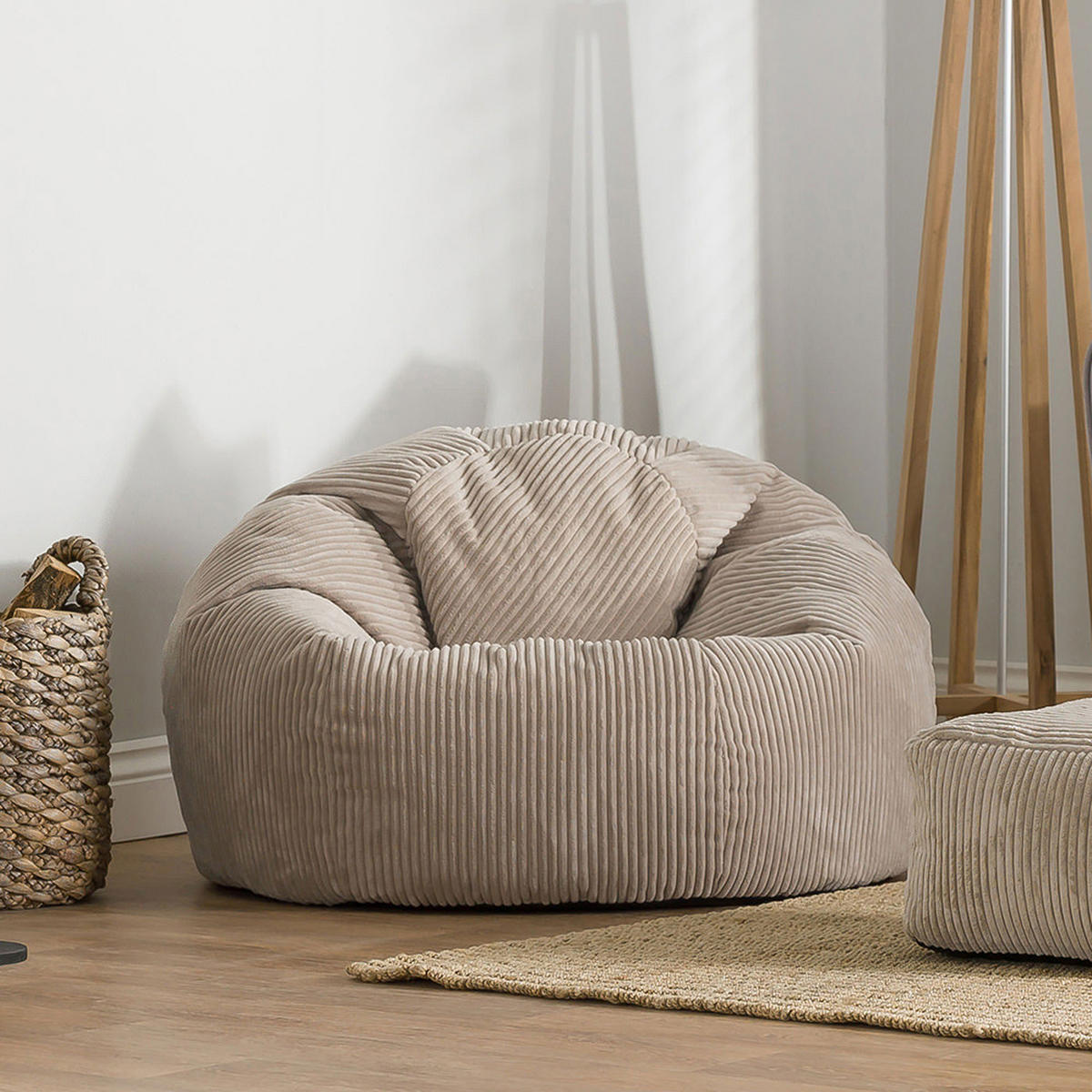 SITZSACK Klassisch Kingston, Cord - Beige, Textil (85/50/85cm) - icon