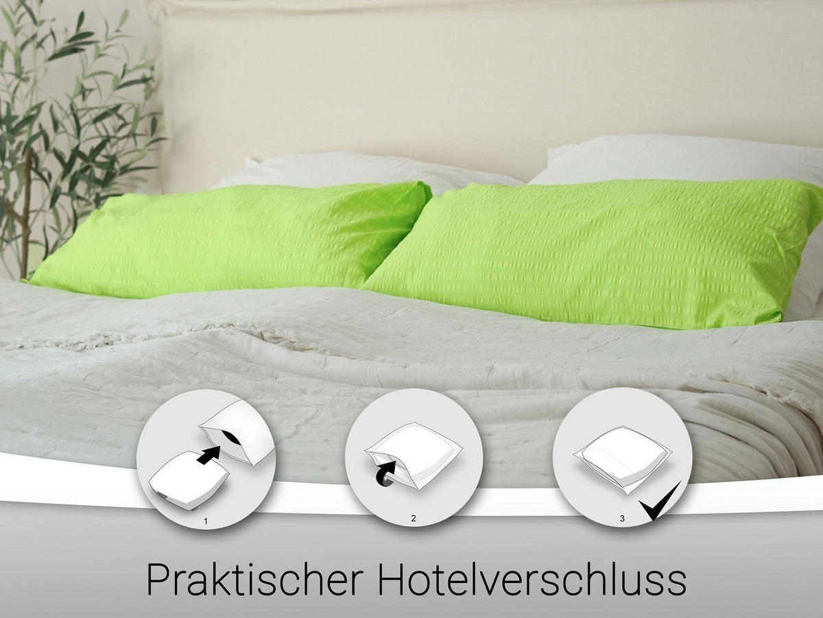 KISSENBEZUG, 2er-Set, 40x80 cm, 100% Baumwolle, Grün - Hellgrün, Textil (40/80cm) - Zollner
