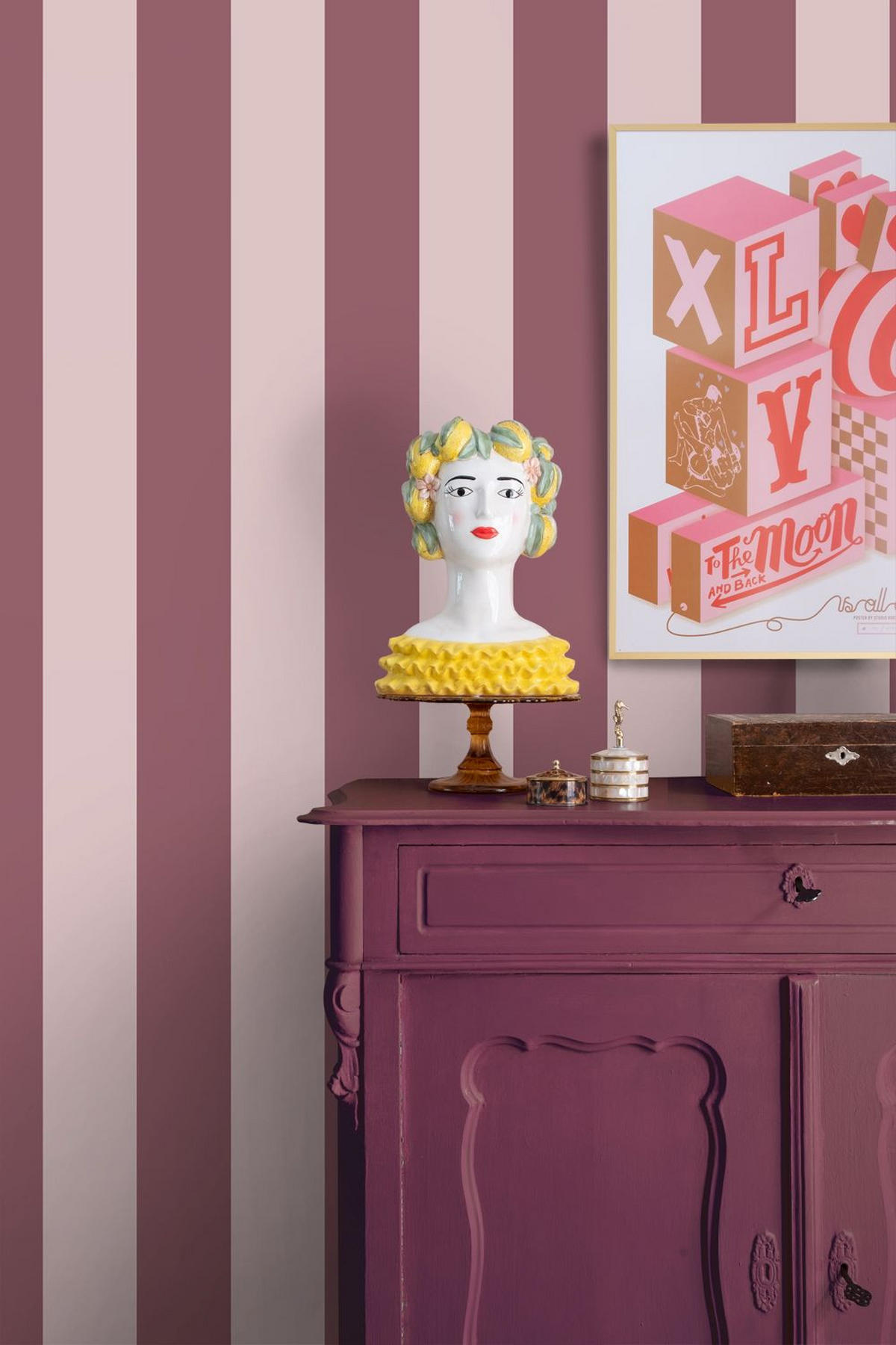 TAPETE Streifen 50 x 900 cm - Lila, Papier (50/900cm) - ESTAhome
