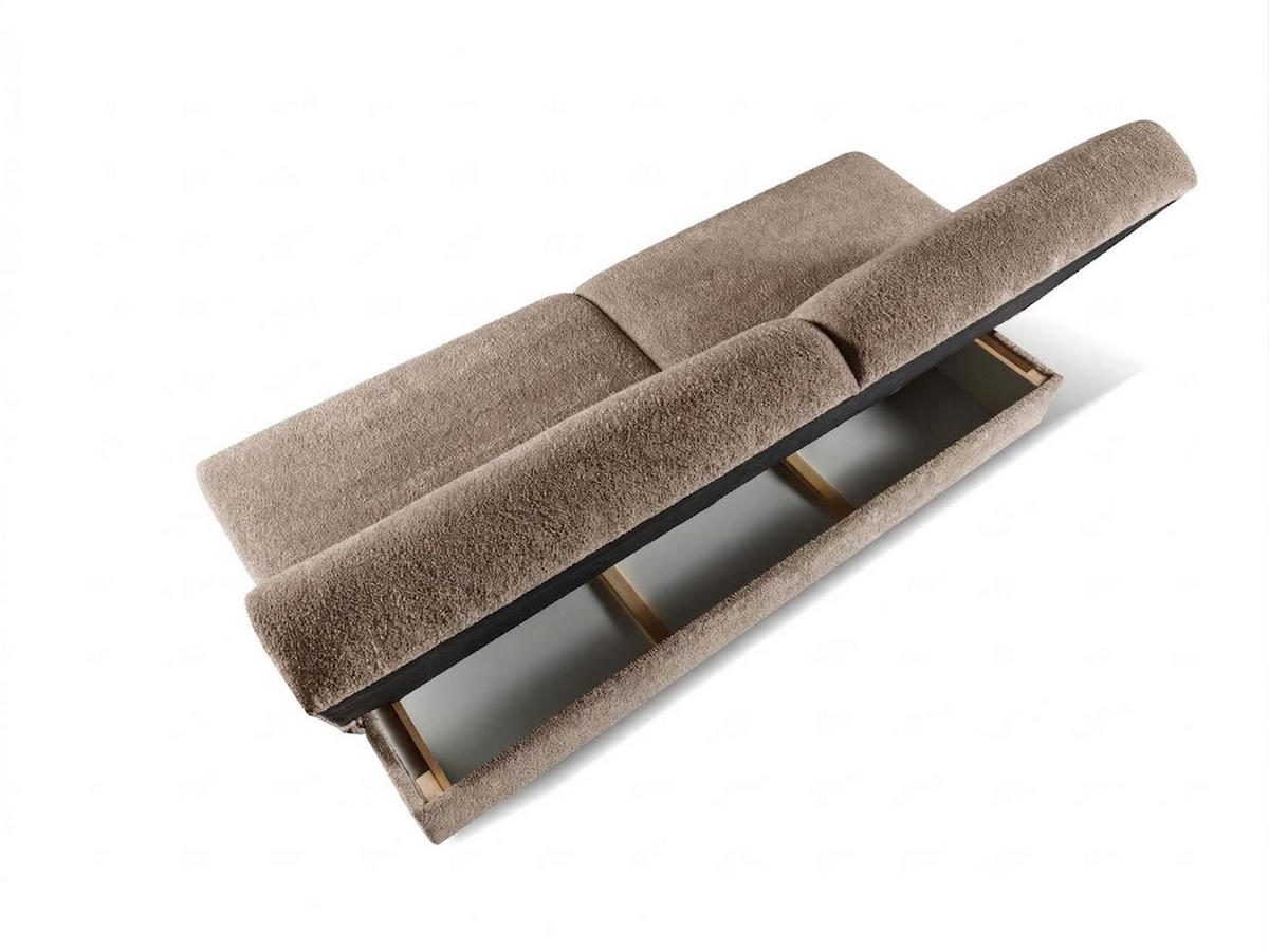 SOFA Berg Braun, mit Schlaffunktion und Bettkasten - Braun, Holzwerkstoff (199/91/91cm)