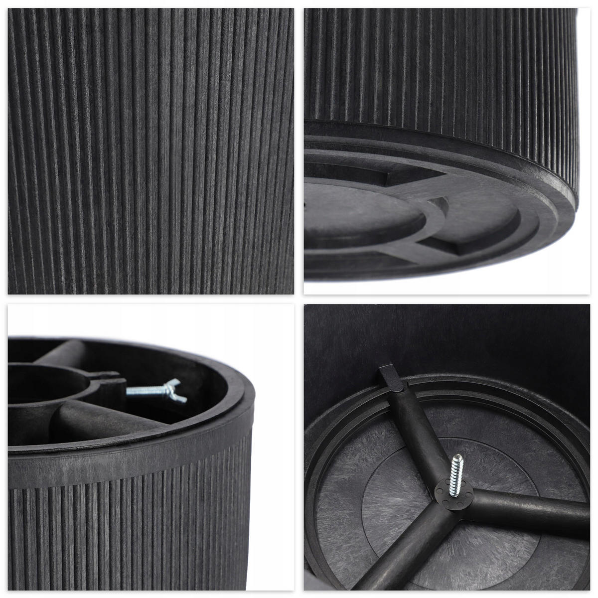 KADAX Weihnachtsbaumständer Christbaumständer 1,5 m - Graphitfarben, Kunststoff (13.7cm) - KADAX