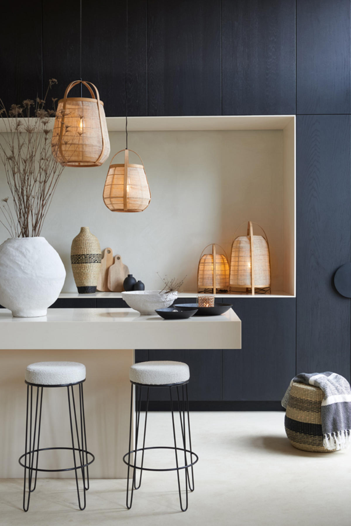 HÄNGELAMPE Jacinto Braun Ø38/50 cm - Braun, Holz (38/38/50cm) - Light & Living